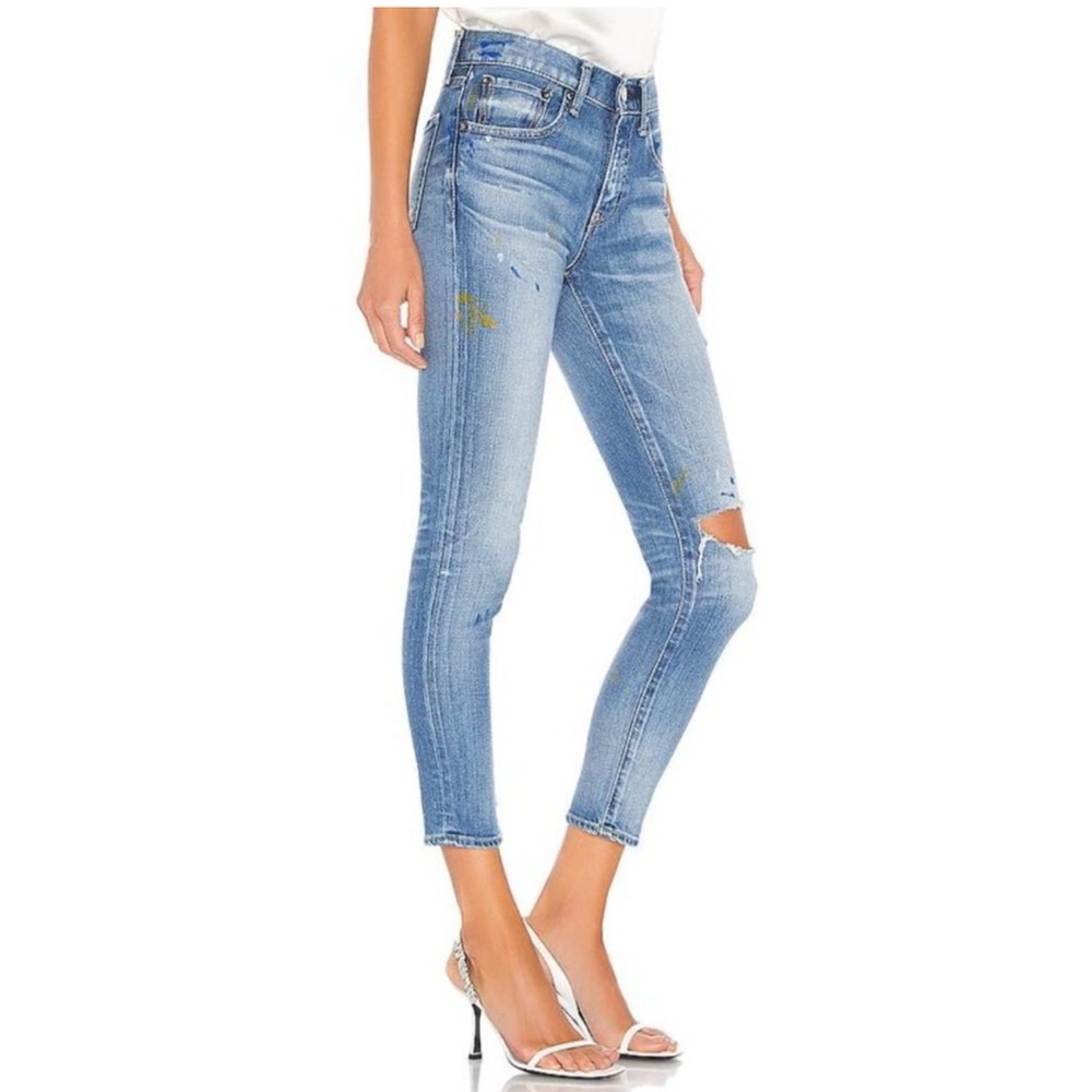 NWOT MOUSSY VINTAGE‎ Dixie Paint Platter BlueSkinny Jeans Size 24 Designer